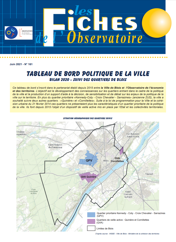 N°161 - Tableau de Bord Politique de la ville - Suivi des quartiers de Blois - Bilan 2020 - Juin 2021