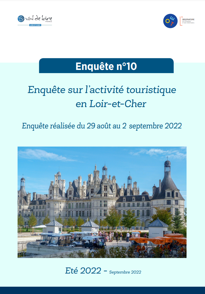 Enquête n°10 sur l’activité touristique en Loir-et-Cher - Bilan été 2022