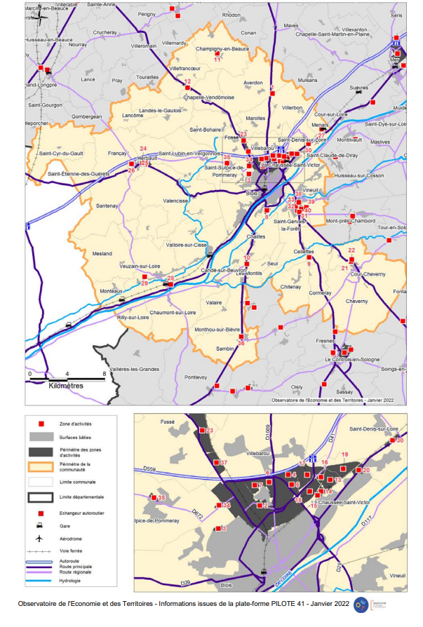 Zones d’activités de la communauté d’agglomération de Blois – Agglopolys