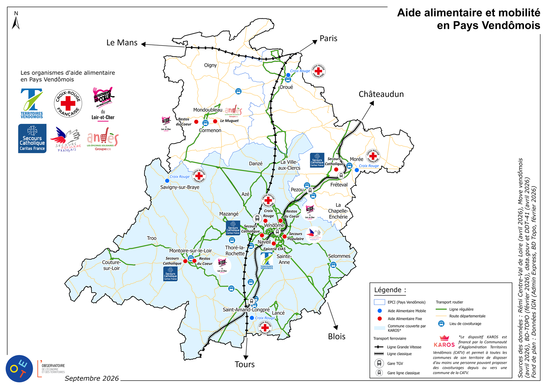 Carte aide alimentaire Pays Vendômois